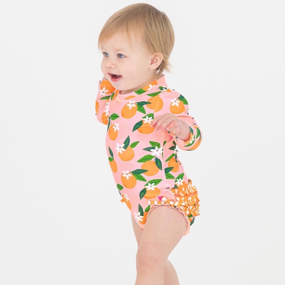 Ruffle Butts Novelty Long Sleeve One Piece Rash Guard
